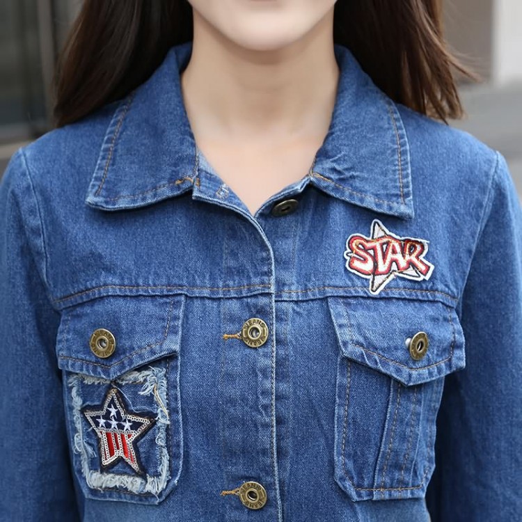 TE1810DPHM Camicia in denim lunga casual dal nuovo stile primaverile-3