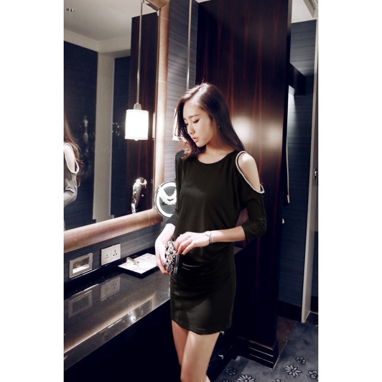 TE2006ALFS Abito sexy con spalle scoperte in stile coreano-1