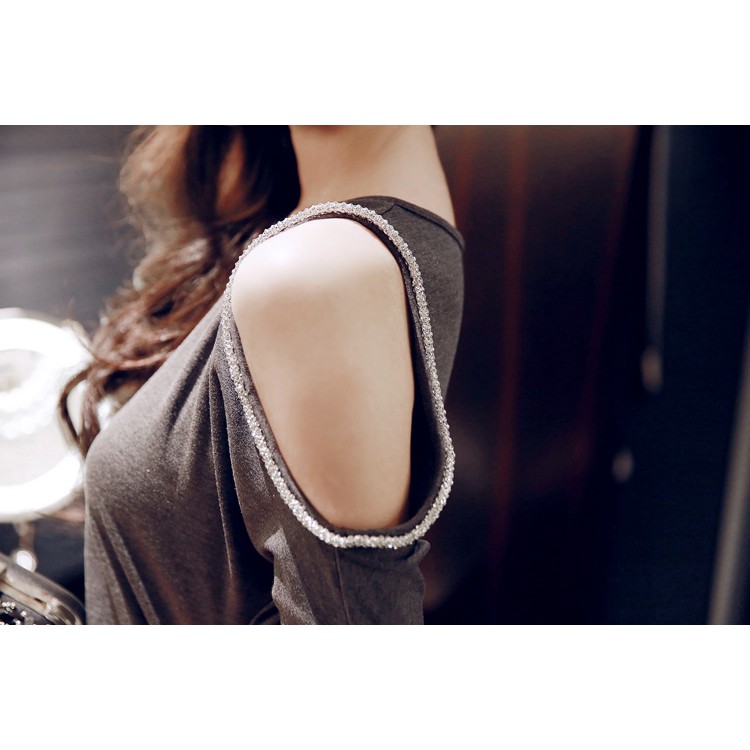 TE2006ALFS Abito sexy con spalle scoperte in stile coreano-5