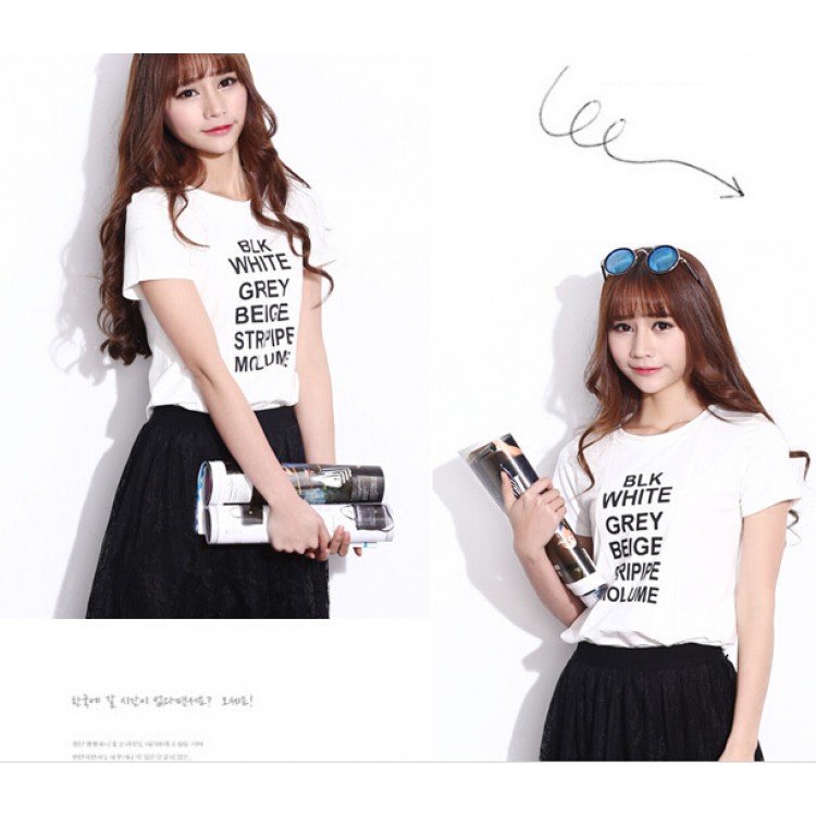 TE2109HM T-shirt in cotone a maniche corte con stampa di lettere-1