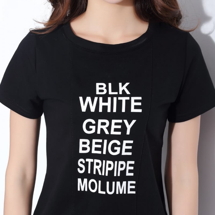 TE2109HM T-shirt in cotone a maniche corte con stampa di lettere-3