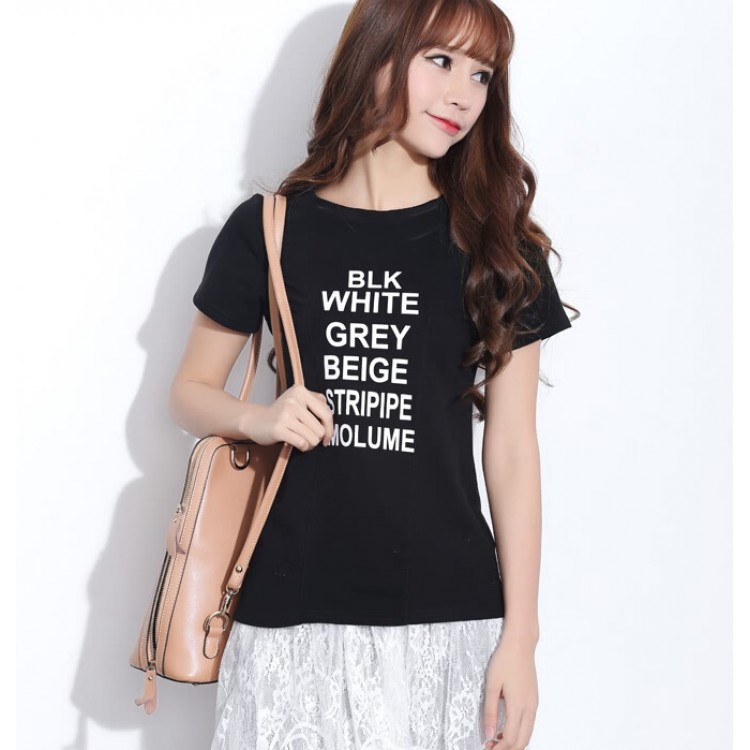 TE2109HM T-shirt in cotone a maniche corte con stampa di lettere-5