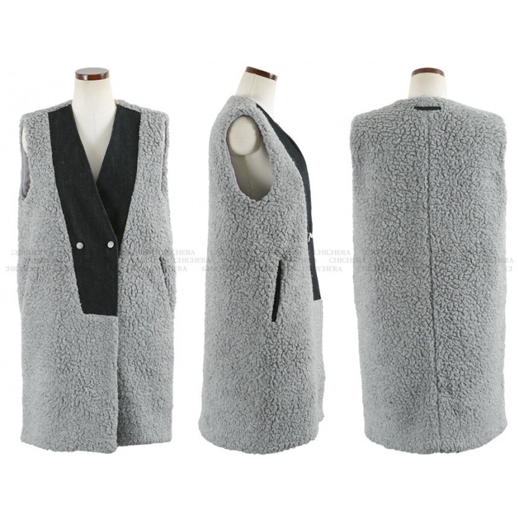 TE2145ALFS Cappotto lungo senza maniche caldo alla moda europea-5