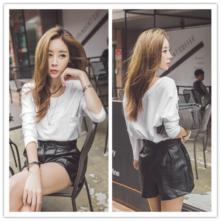 TE2151ALFS T-shirt pullover bianco puro casual alla moda-7