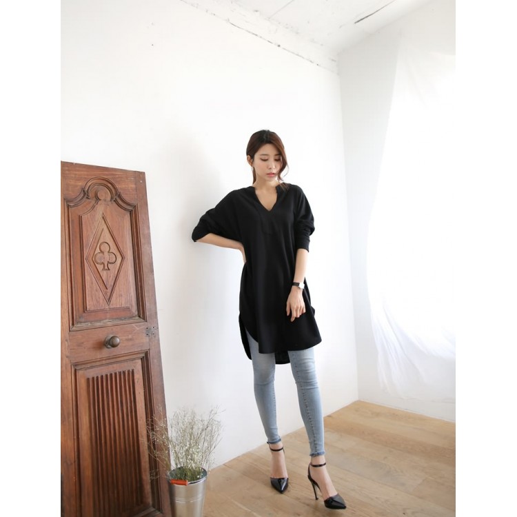 TE2176ALFS T-shirt lunga jolly ampia e comoda alla moda primaverile-2