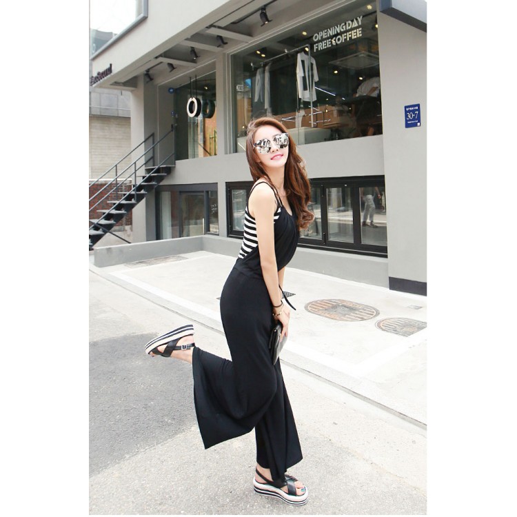 TE2206ALFS Tuta casual comoda e alla moda con gamba ampia-5