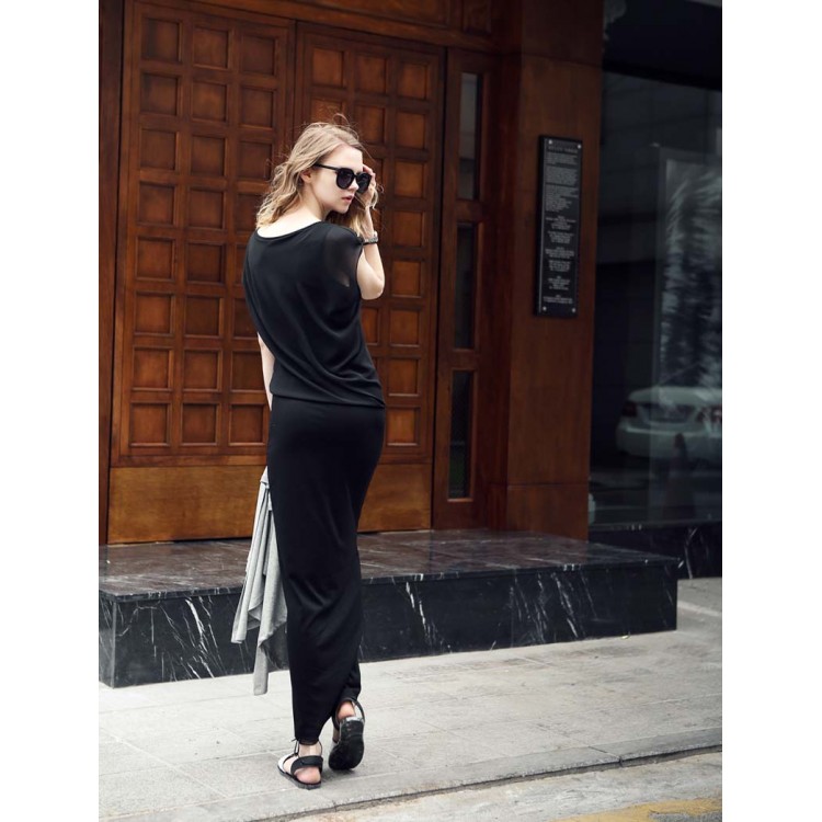 TE2216ALFS Maxi vestito slim slim in due pezzi finti alla moda europea-6