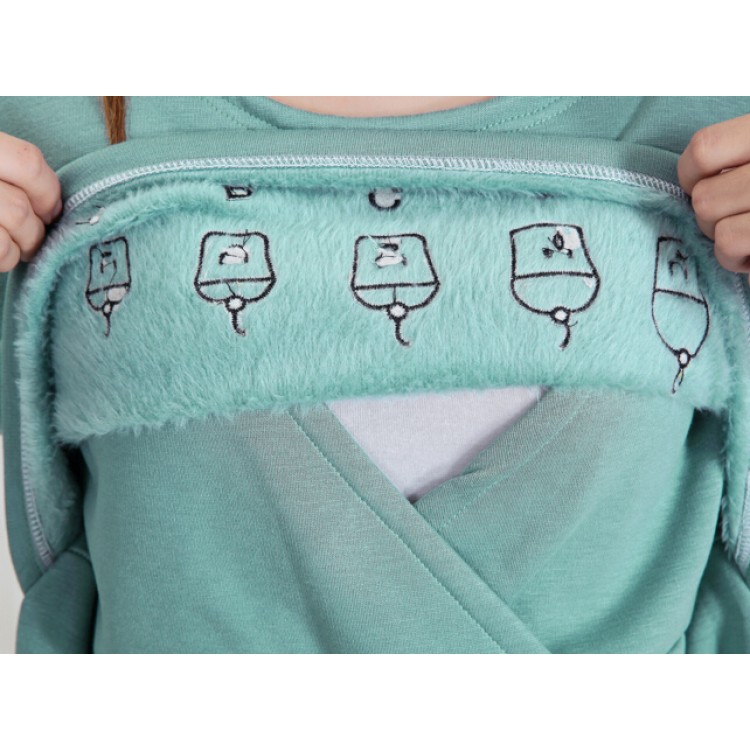 J41609 Abito premaman di grandi dimensioni con stampa verde-1