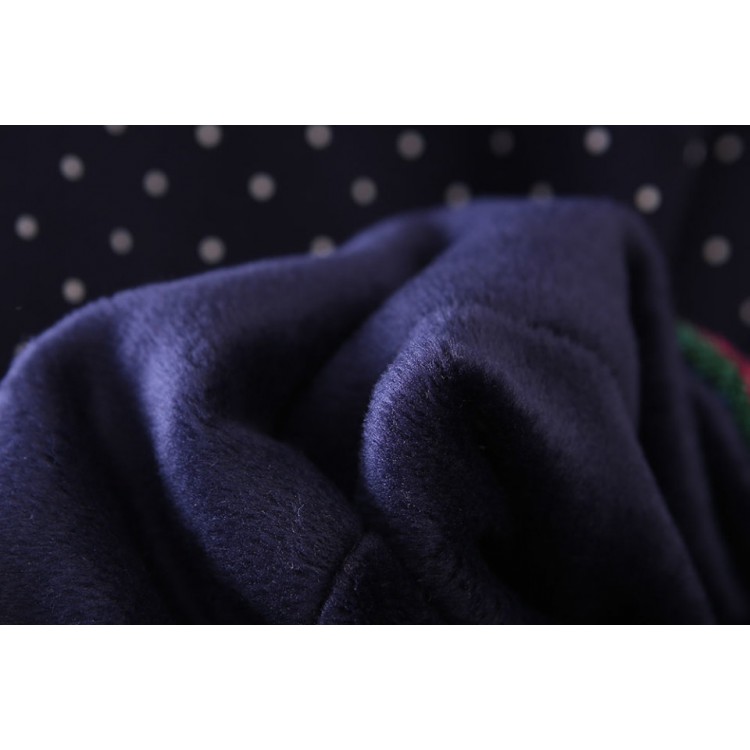 TE255LLNR T-shirt lunga con impunture ricamate a pois in stile nazionale-7