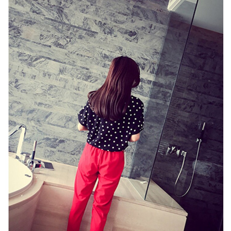 TE2635MZY T-shirt in chiffon con punto jolly alla moda europea-5