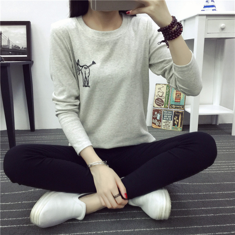 TE2816MLCS T-shirt a maniche lunghe con stampa cartoon alla moda giapponese-3