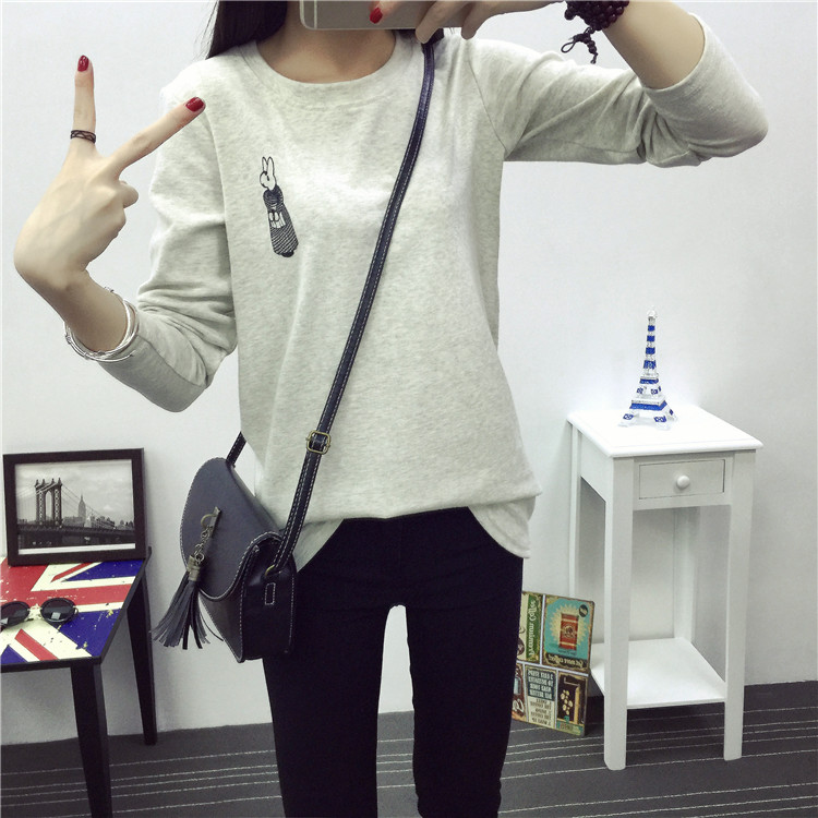 TE2816MLCS T-shirt a maniche lunghe con stampa cartoon alla moda giapponese-4