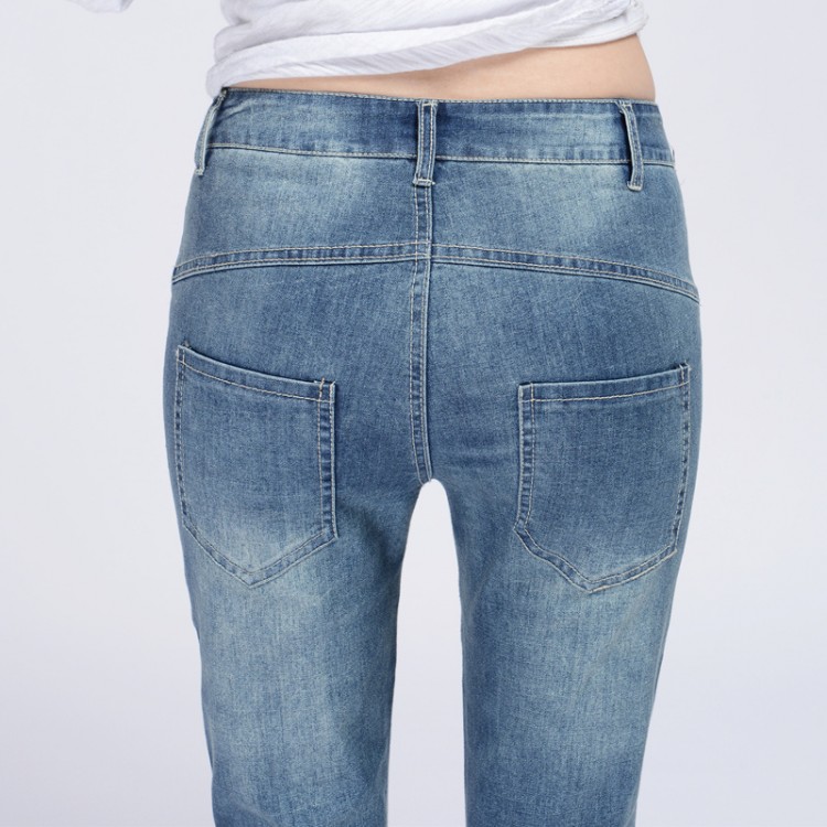 TE3010AQNK Jeans a matita classici bottoni in vita stile impero vintage-8