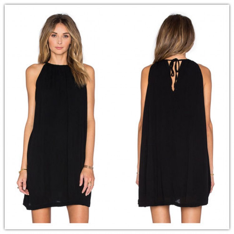 TE3019YZS Abito sexy euramerican in stile dolce senza maniche con allacciatura allacciatura sul retro-3