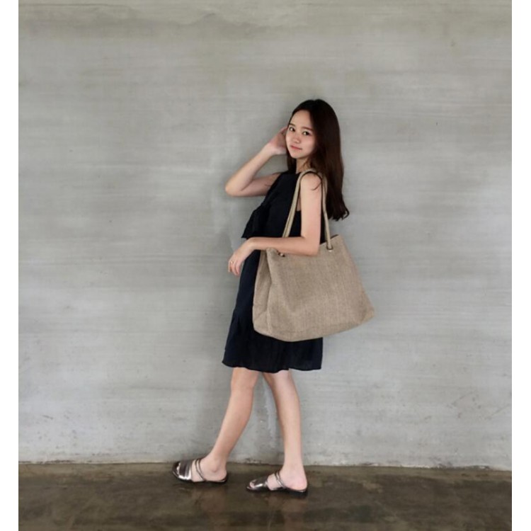 TE3029YZS Abito ampio senza maniche in cotone ramiè con fiocco e fiocco-3