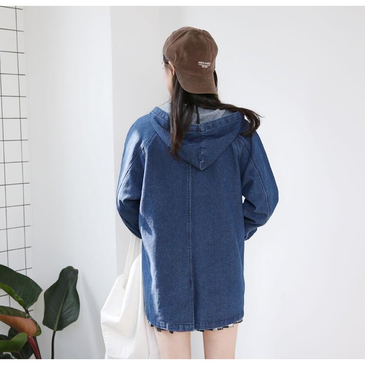 TE3087YZS Camicia in denim con taschino e cappuccio-4