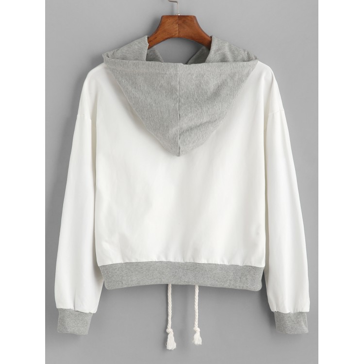 TE3091YZS Felpe con cappuccio stile preppy casual con ricami impiombati-3