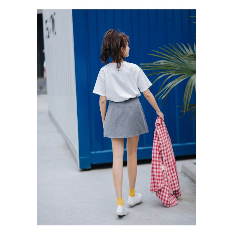 TE3112YZS T-shirt coreana a maniche corte con decorazione rosa-4