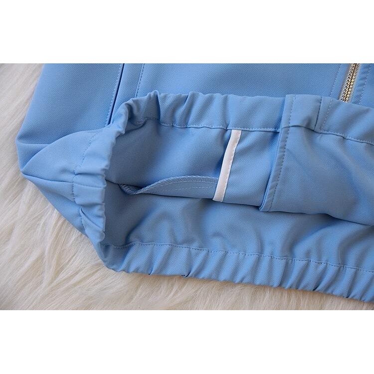 TE3131JJOM Top con cerniera obliqua con maniche ricamate moda primaverile-7