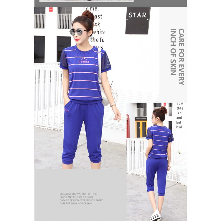 TE353YMN Tuta sportiva casual con top a righe-4