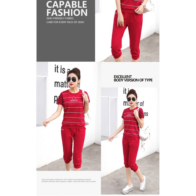 TE353YMN Tuta sportiva casual con top a righe-5