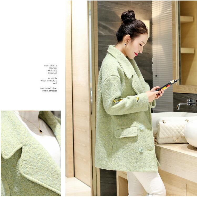 TE3910BDKJ Cappotto giapponese in lana con maniche a uccelli e ricamo doppiopetto-3