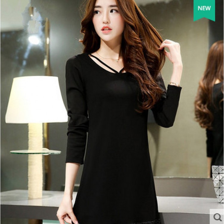 TE3929MY Abito autunnale a maniche lunghe con nappe sottili, nuovo stile temperamento-1