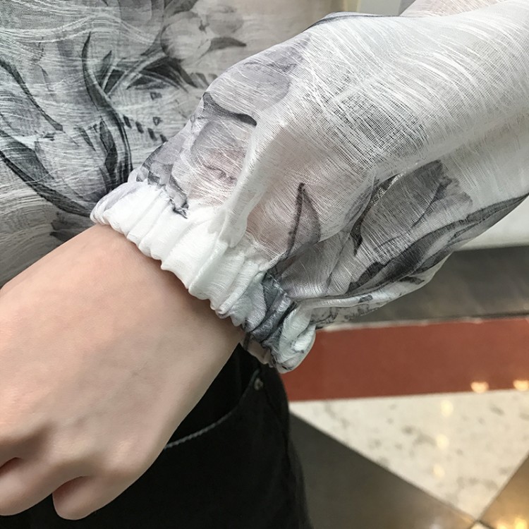 TE5027YZY Cappotto corto in organza con protezione solare stampata-6