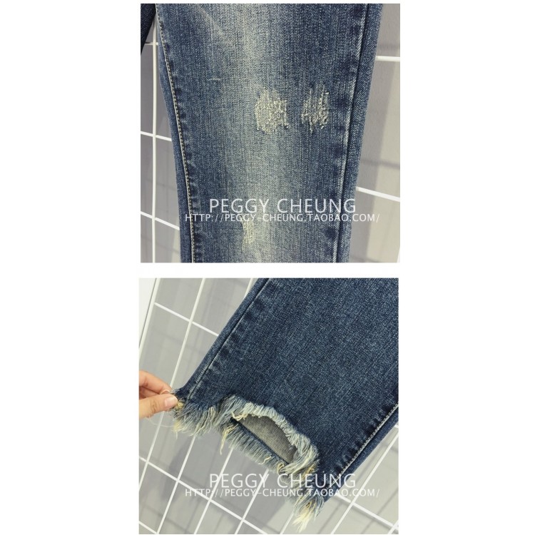 TE5080DDFS Jeans a zampa d'elefante con nappe irregolari e fondo abrasato di nuovo stile-8