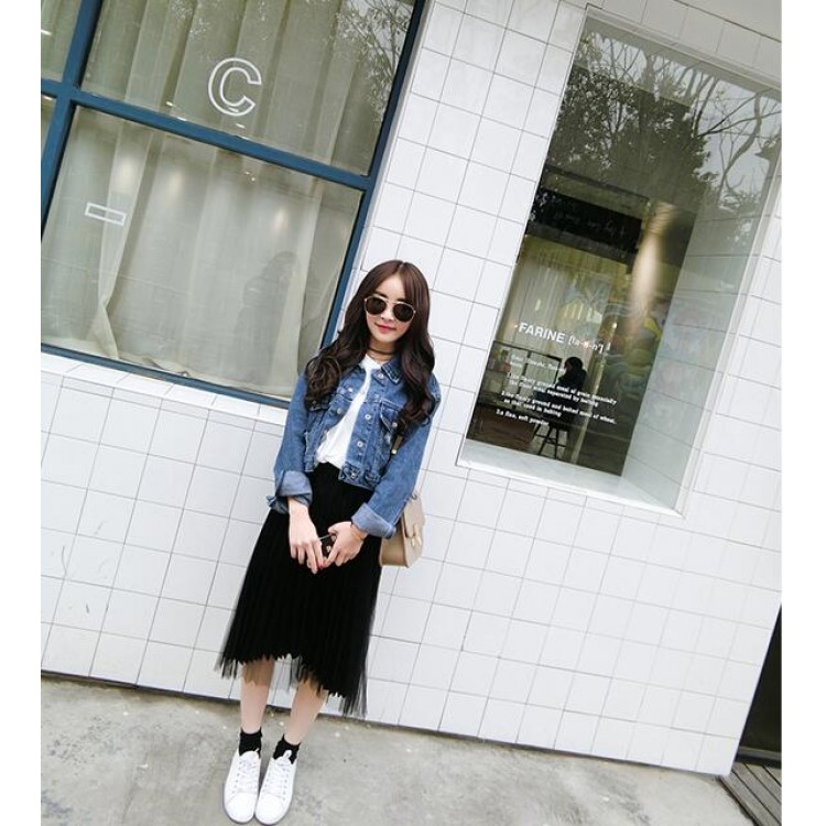 TE5098DDFS Giacca in denim ampio con fori dal nuovo stile-2