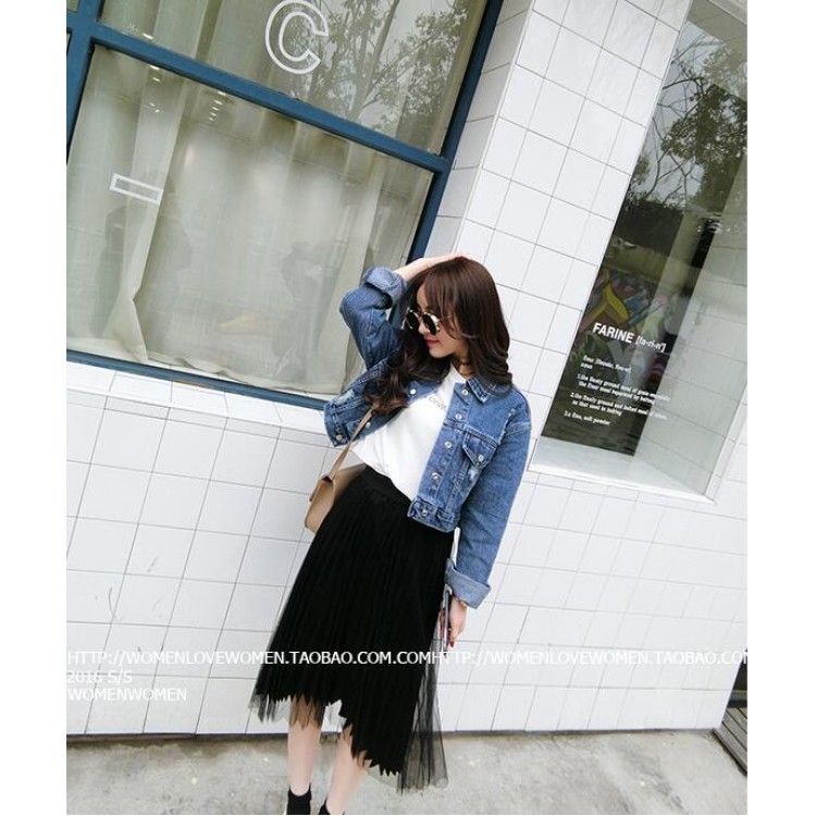 TE5098DDFS Giacca in denim ampio con fori dal nuovo stile-3