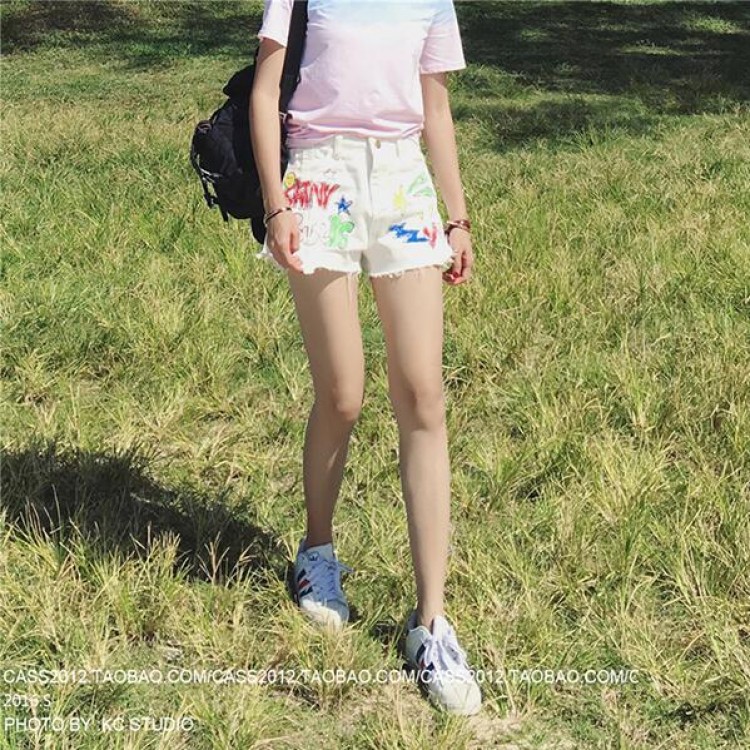 TE5143DDFS Shorts in denim bianco con bordo ruvido-3