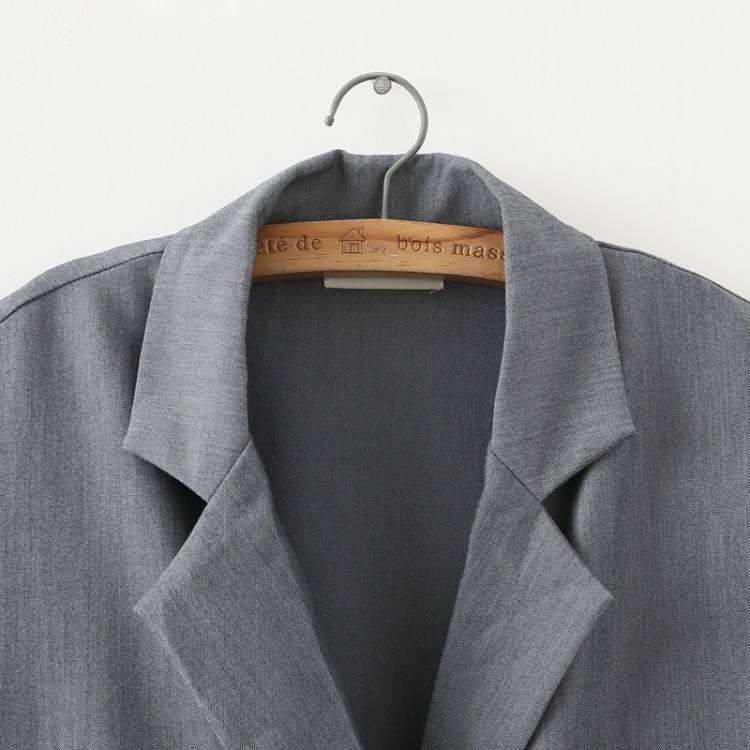 TE5219UGLY Cappotto gilet slim color puro con risvolto moda europeo-3