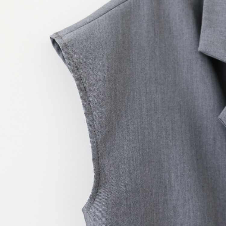 TE5219UGLY Cappotto gilet slim color puro con risvolto moda europeo-4