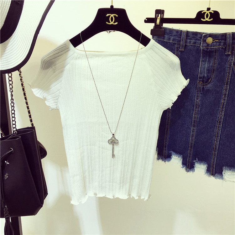 TE5260QBY Top in maglia slim con collo rotondo e semplice bordo in agarico-7