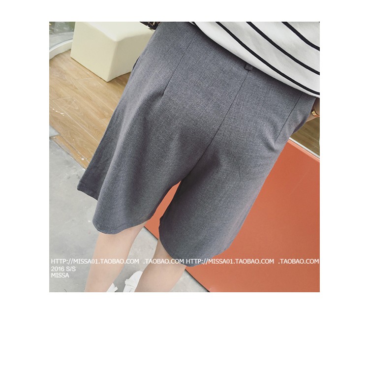 TE5268QBY Pantaloni mezzi lunghi a gamba larga in vita stile impero coreano di nuovo stile-4