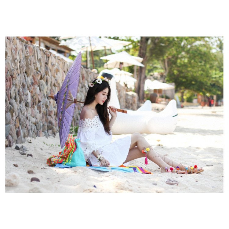 TE5771JZYS Abito taglie comode con scollo a barchetta in pizzo-1