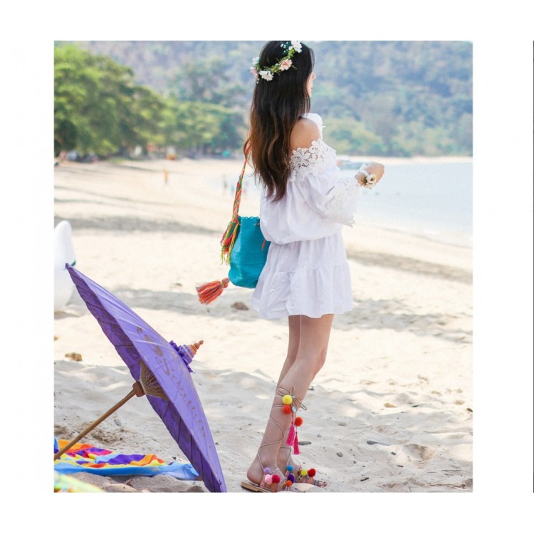 TE5771JZYS Abito taglie comode con scollo a barchetta in pizzo-3