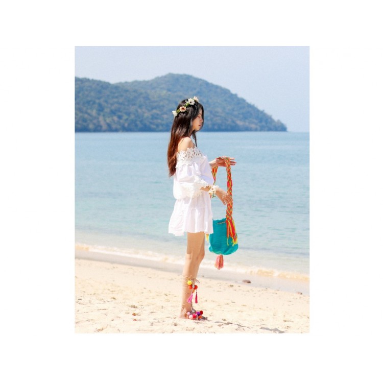 TE5771JZYS Abito taglie comode con scollo a barchetta in pizzo-5