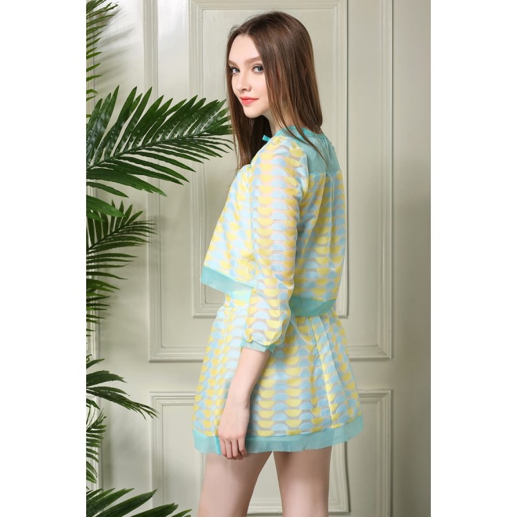 TE5824NS Top in organza fresca alla moda europea con gonna in due pezzi-2