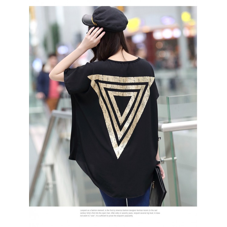 TE6015AYY T-shirt ampia con stampa teschio in metallo per ragazza grassa-8