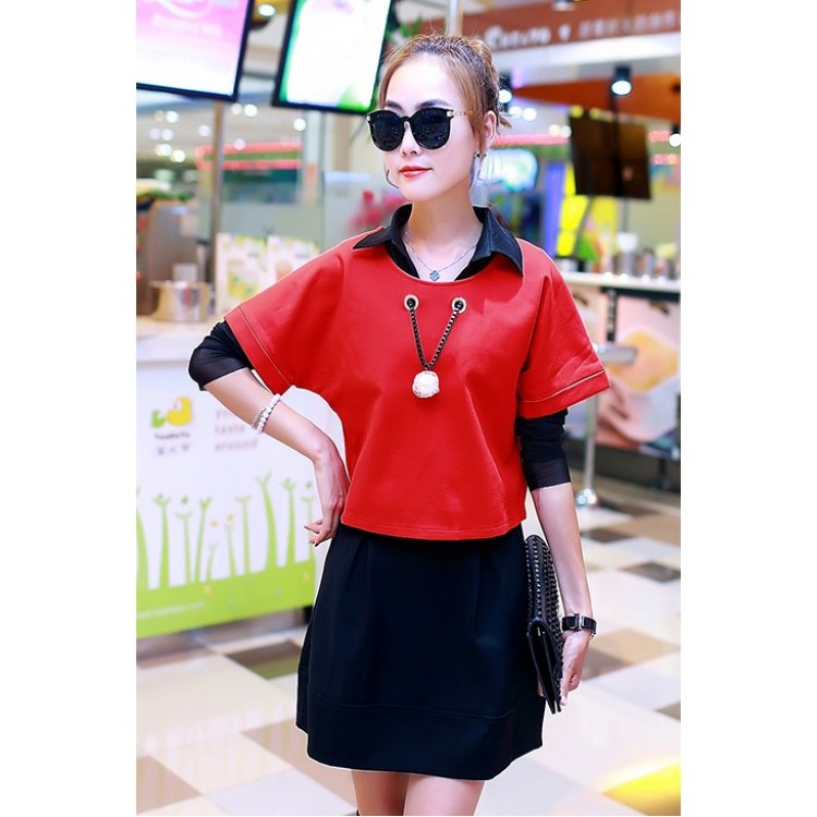 TE6051DYG Abito slim alla moda a trapezio con parte superiore con fiocco sul retro-1