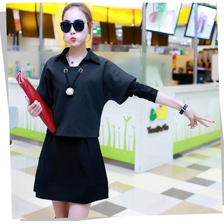 TE6051DYG Abito slim alla moda a trapezio con parte superiore con fiocco sul retro-5