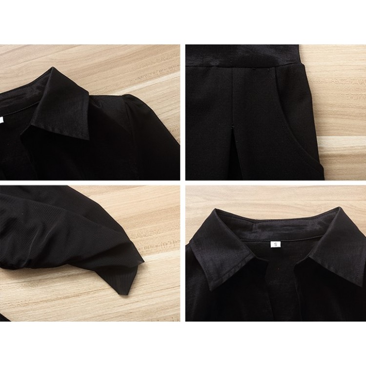 TE6051DYG Abito slim alla moda a trapezio con parte superiore con fiocco sul retro-8