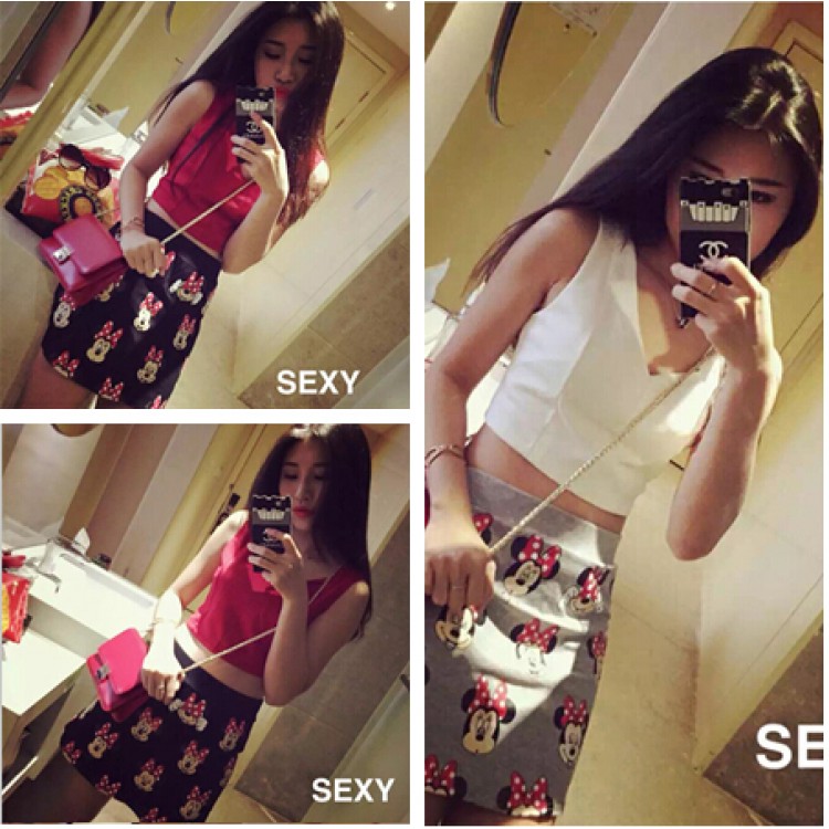 TE6115YZL Gilet slim con scollo a V e scritta con stampa cartoon-6