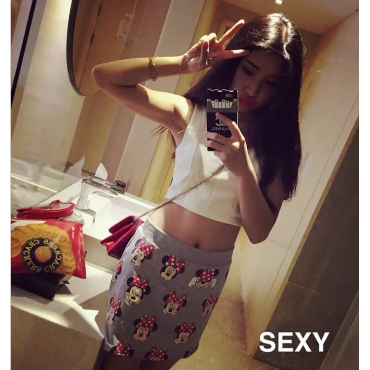 TE6115YZL Gilet slim con scollo a V e scritta con stampa cartoon-1