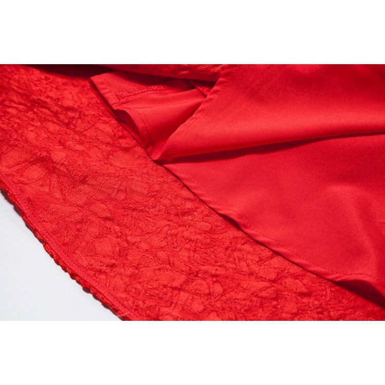 TE6254VIP Abito formale a trapezio con maniche a tre quarti, moda primaverile-4