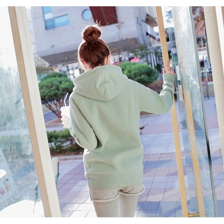 TE6383DLL Felpa con cappuccio semplice in colore puro, moda autunnale-1