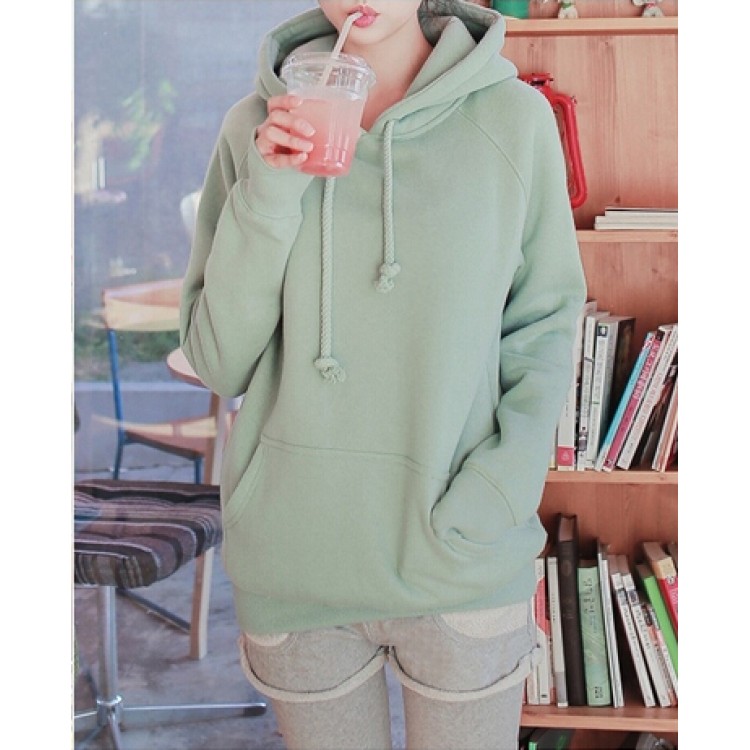 TE6383DLL Felpa con cappuccio semplice in colore puro, moda autunnale-3