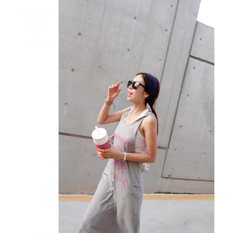 TE6397YZS Abito senza maniche con personalità con stampa di lettere alla moda e cappuccio-2